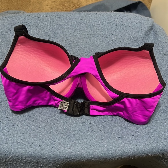 Pink Victoria’s Secret Razorback push-up bra violet size large DD - Picture 3 of 4